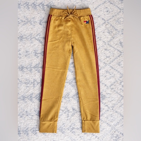 Rare Aviator Nation Gold 4 Stripe Joggers